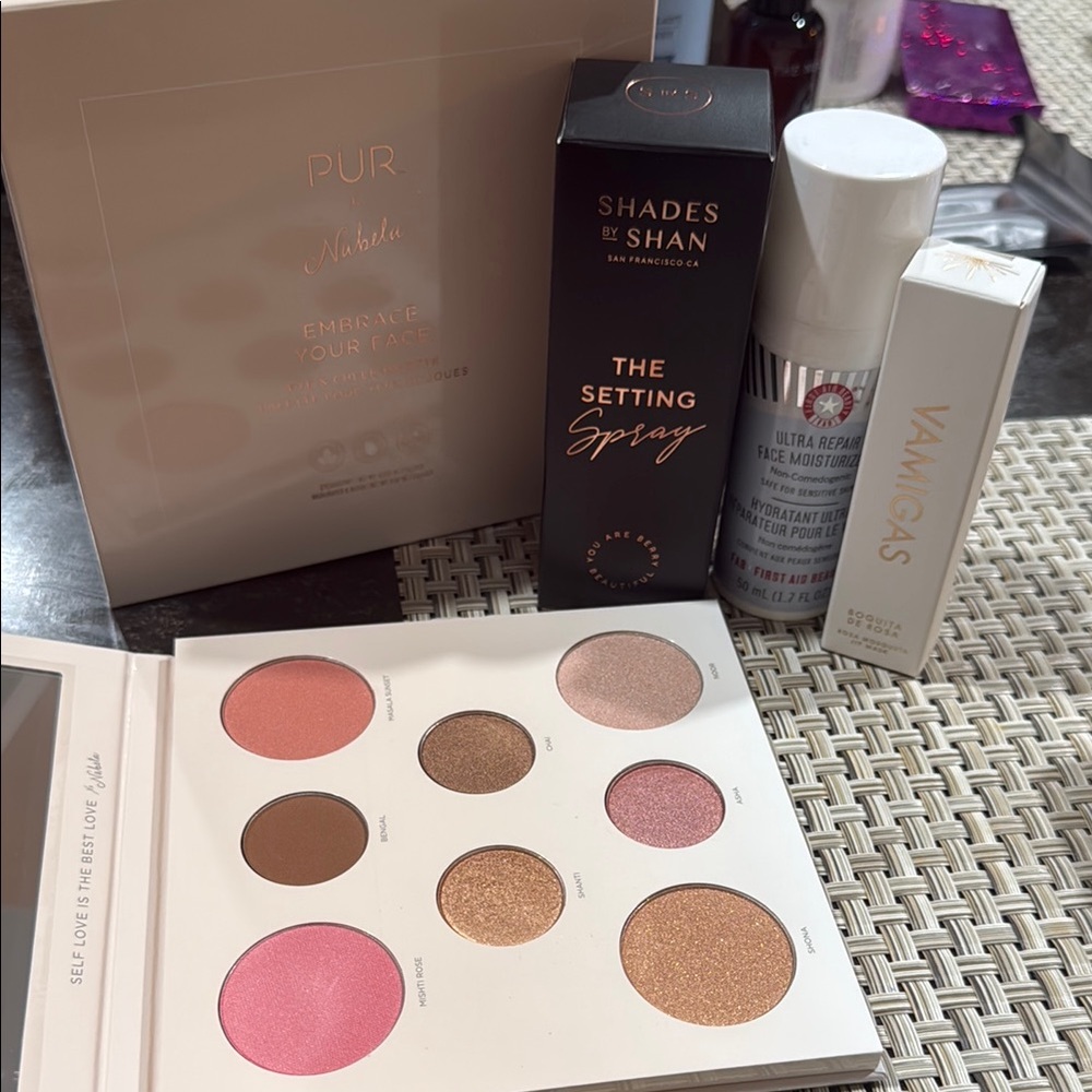 PUR Embrace Your Face Palette and Shades by Shan Setting Spray